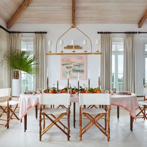 New Growth Cypress Ceiling and River Recovered Pecky Cypress Beams - DINING ROOM _ Credit Kara Miller Interiors & Brantley Photography